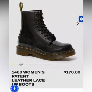 Dr. Martens Black Patent Leather Combat Boots